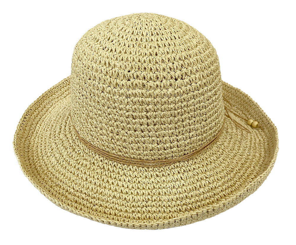 Sun Crest Natural Round Crown Sun Hat - Straw Sun Hats